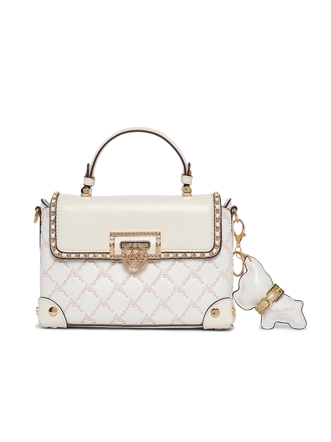 Hampton 22 Flap Small Satchel Bag White