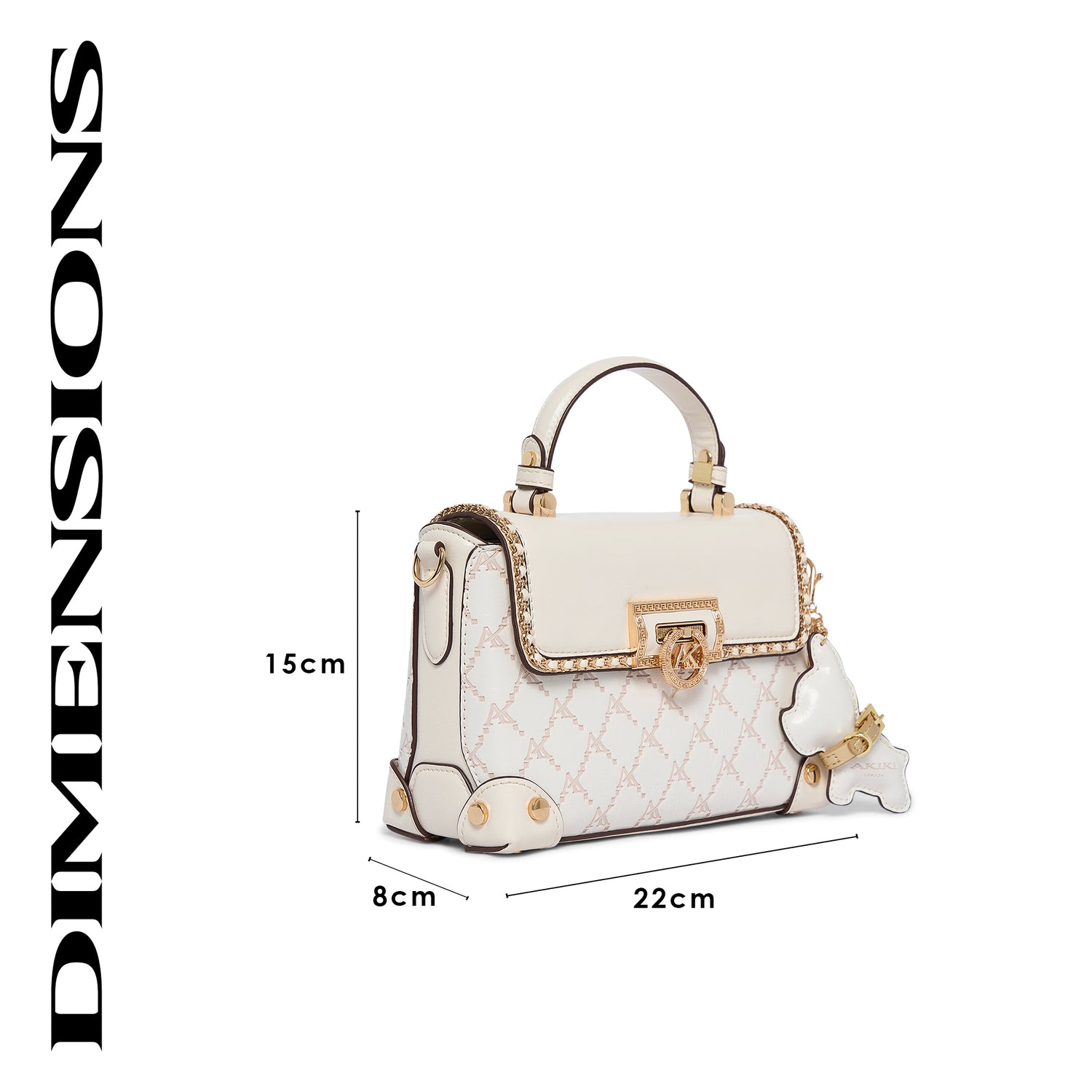 Hampton 22 Flap Small Satchel Bag White
