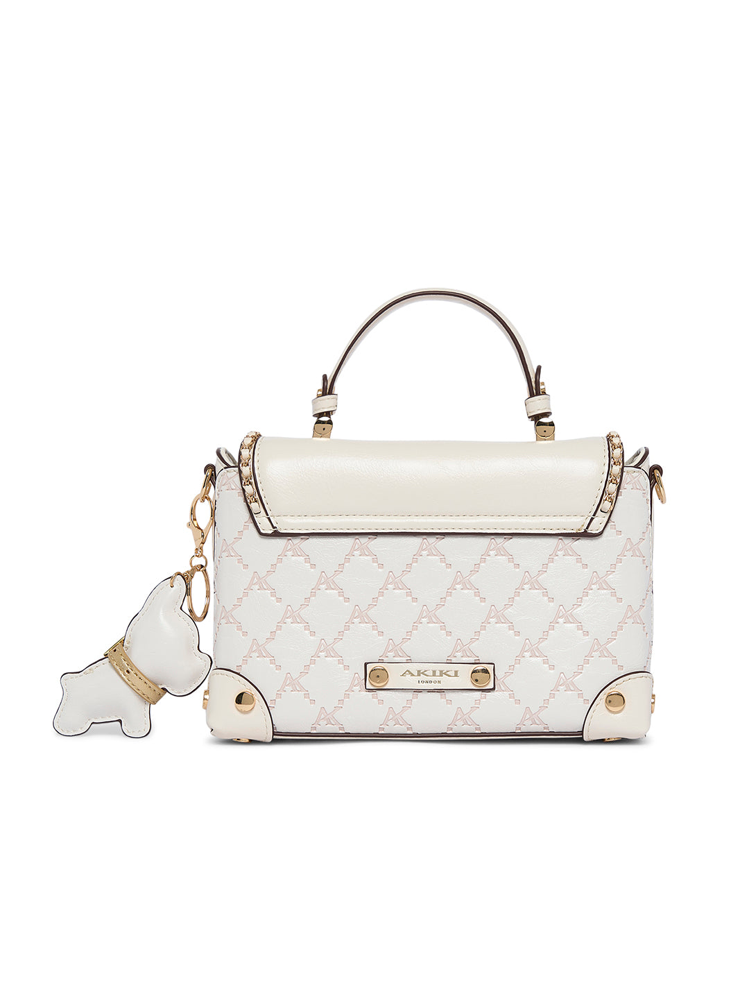 Hampton 22 Flap Small Satchel Bag White