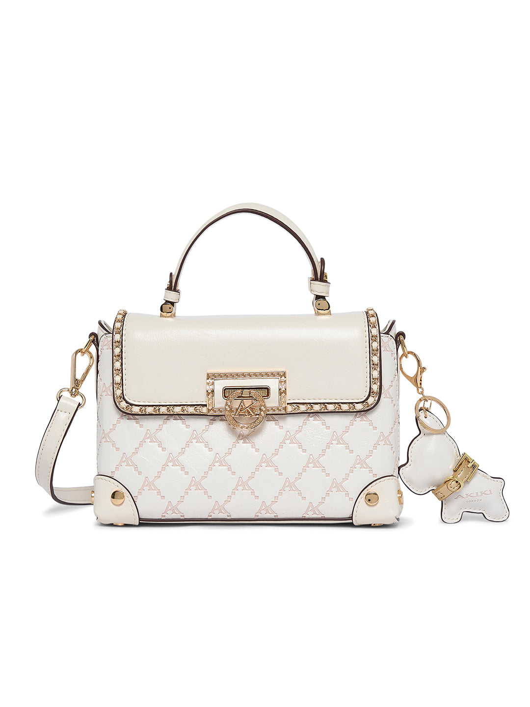 Hampton 22 Flap Small Satchel Bag White