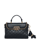 Heston 24 Flap Medium Satchel Bag Black