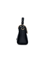 Heston 24 Flap Medium Satchel Bag Black