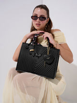 Heartley Large Satchel Bag Black