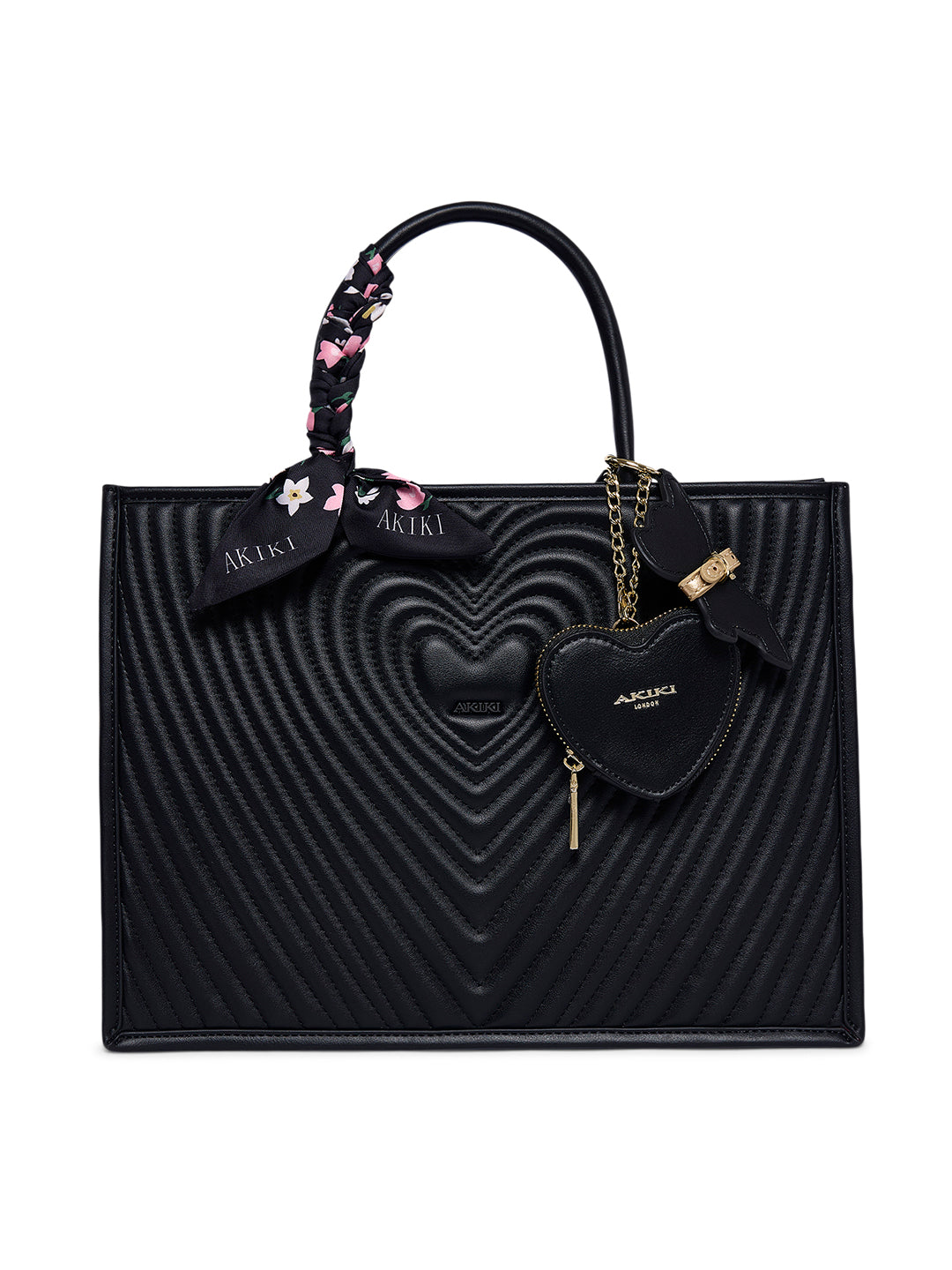 Heartley Large Satchel Bag Black