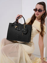 Heartley Large Satchel Bag Black