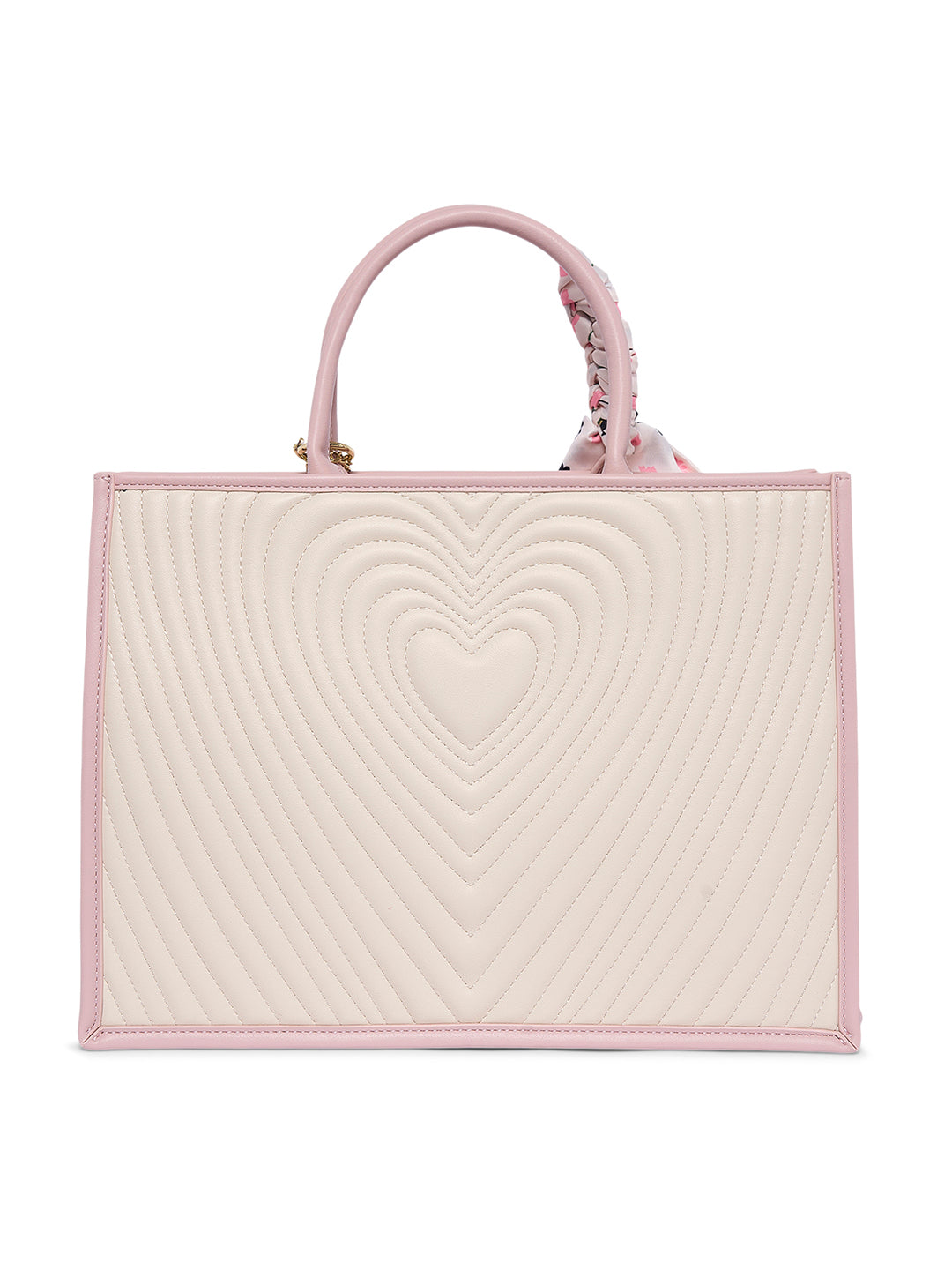 Heartley Large Satchel Bag Beige