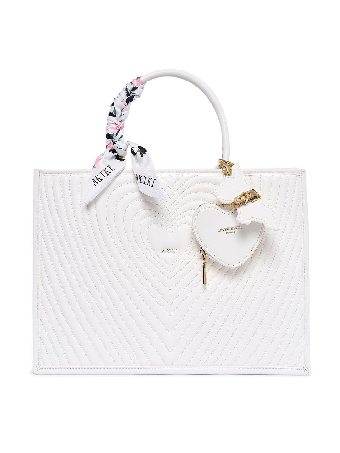 Heartley Large Satchel Bag White