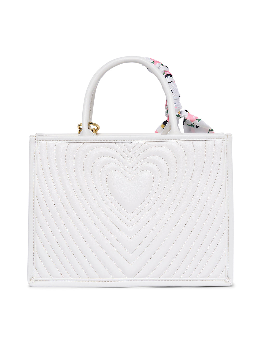 Heartley Medium Satchel Bag White