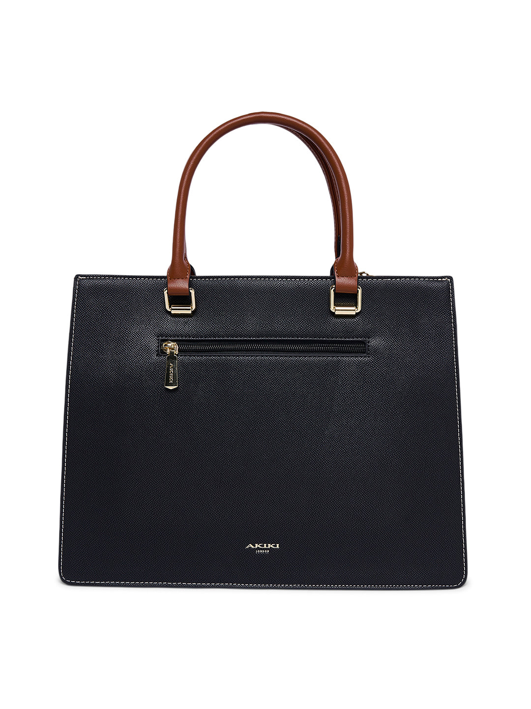 Beverley Large Satchel Bag Black/Tan