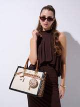 Beverley Large Satchel Bag Beige