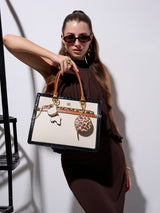 Beverley Large Satchel Bag Beige