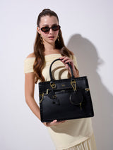Beverley Large Satchel Bag Black