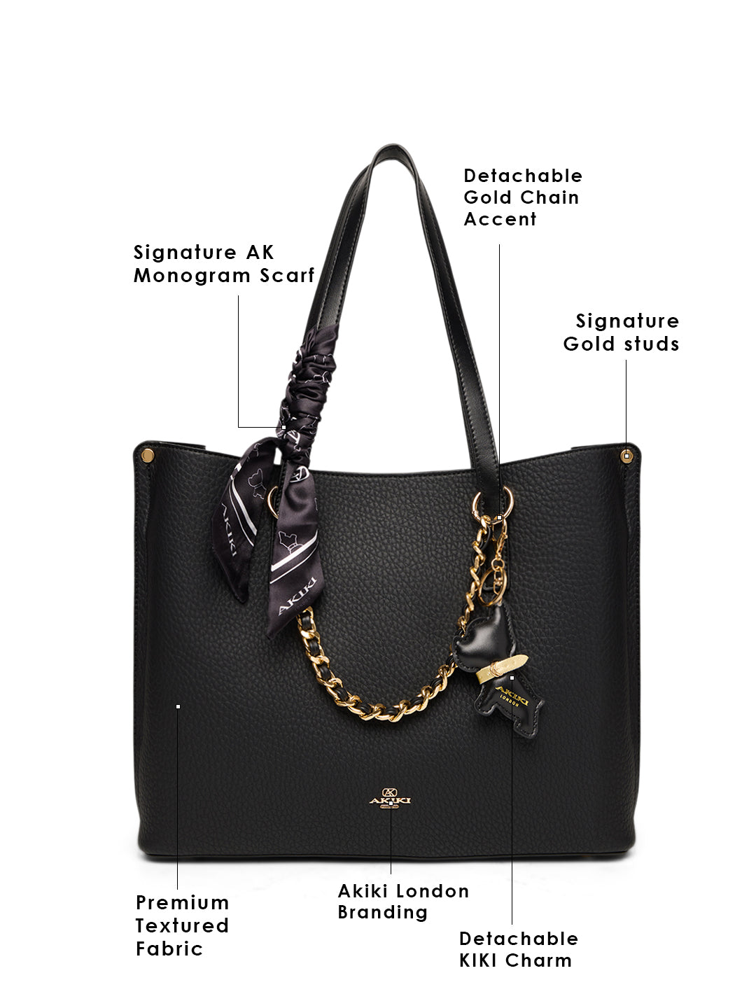 Dover Handbag For Totelargeshoulder Carry Black