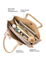 Dover Handbag For Totelargeshoulder Carry Beige