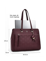 Ruskin Laptop Handbag For Totelargeshoulder Carry Wine