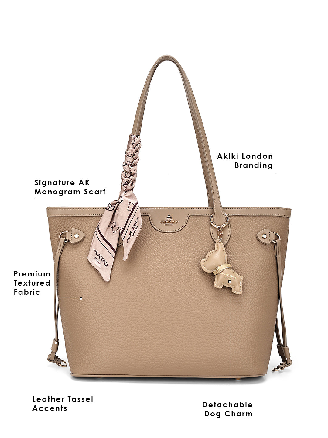 Norwood Handbag For Totelargeshoulder Carry Beige
