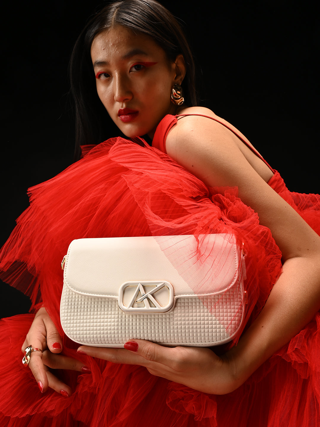 Parklane Flap Medium Sling Bag White