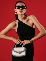 Trinity Flap Small Satchel Bag Blue