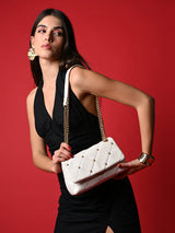 Chancery Flap Medium Sling Bag White