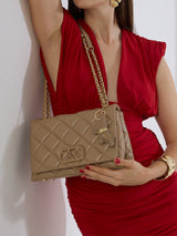 Danson 26 Small Flap Sling Bag Beige