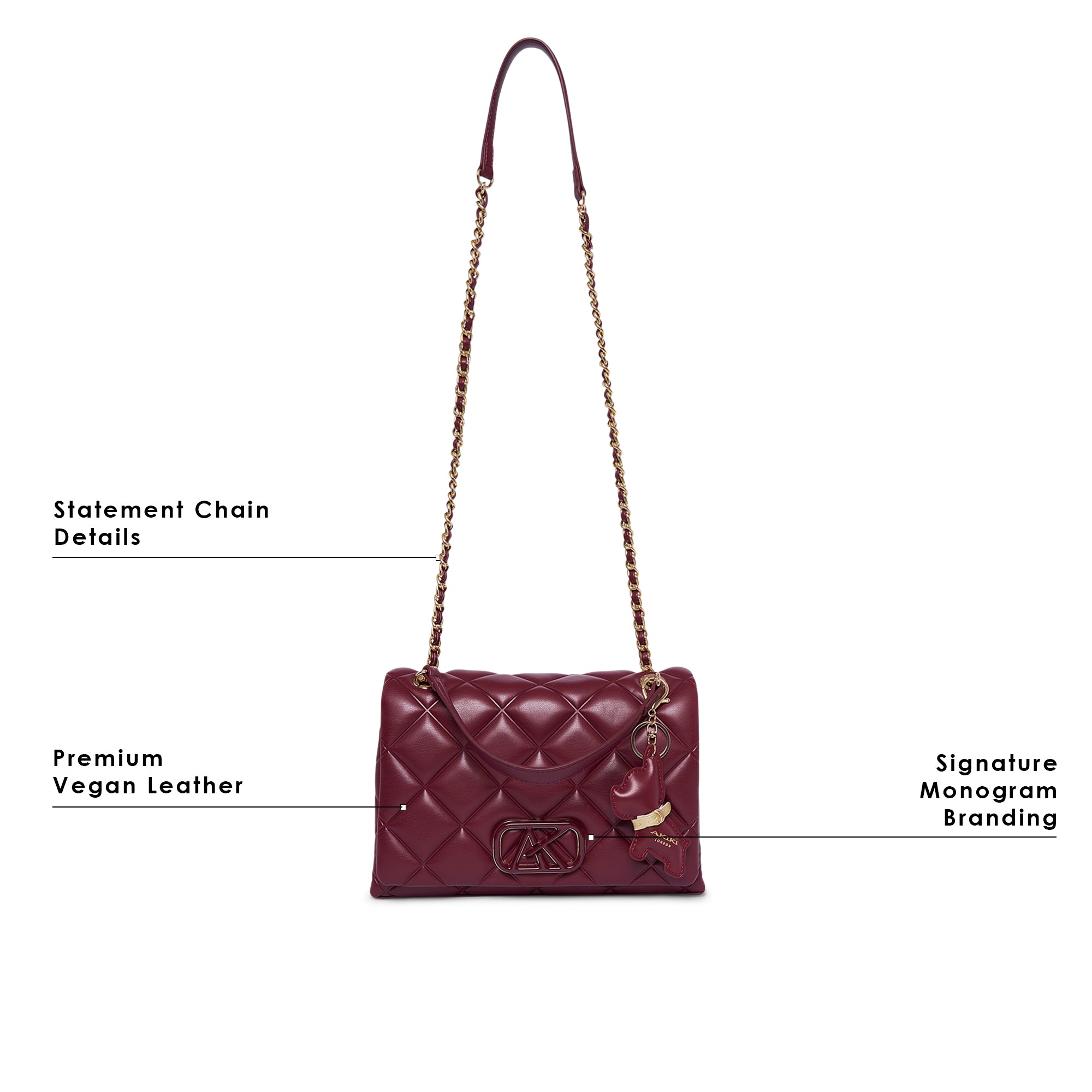 Danson 26 Small Flap Sling Bag Wine