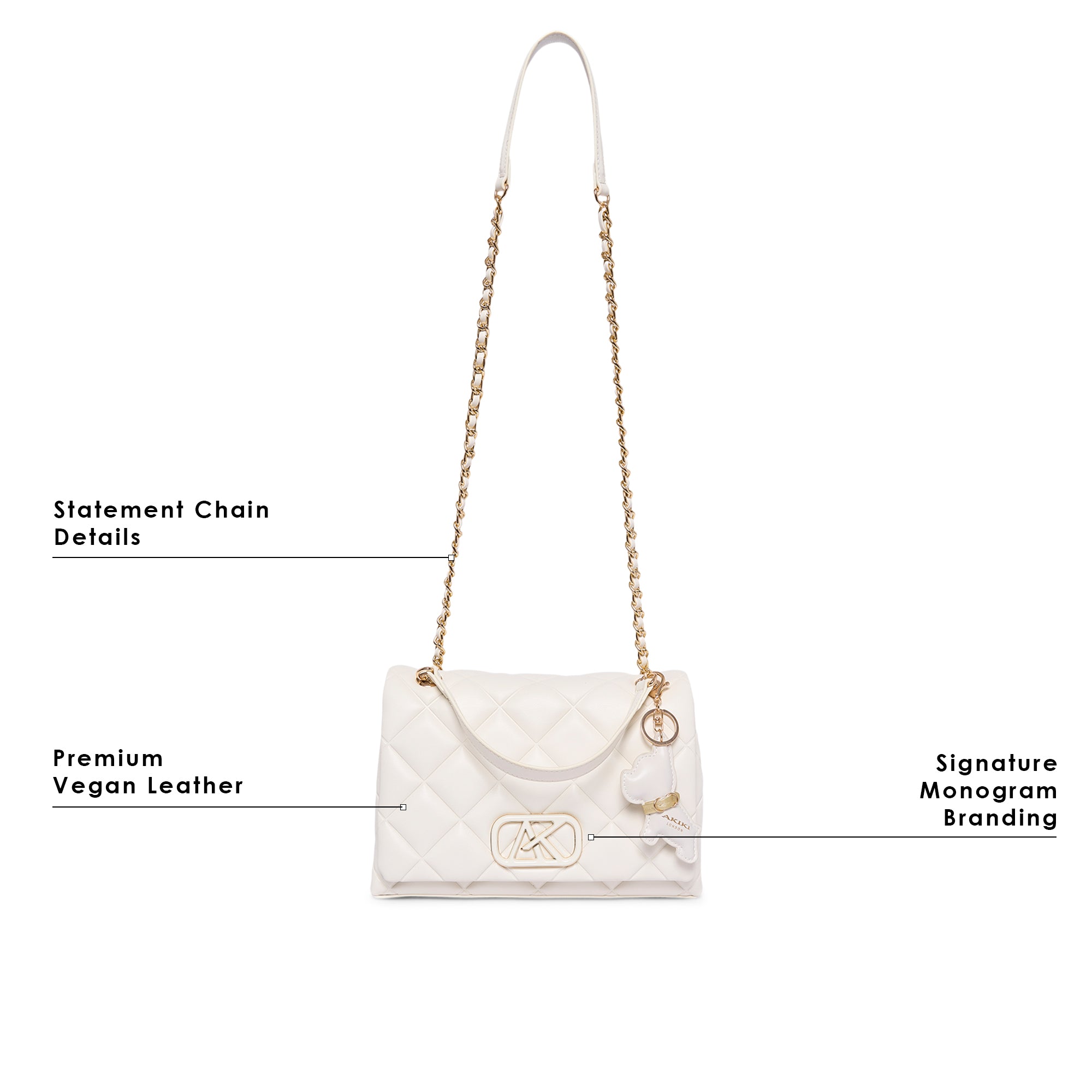 Danson 26 Small Flap Sling Bag Off White