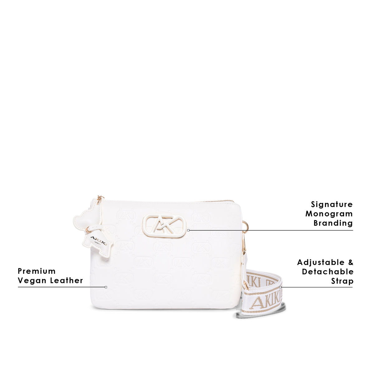 Purely 25 Medium Sling Bag White 