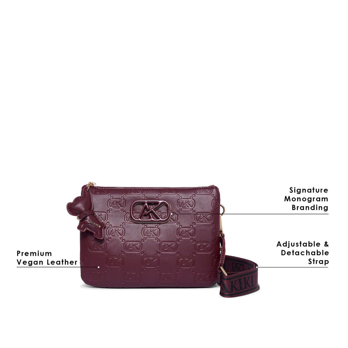 Purely 25 Medium Sling Bag Maroon 