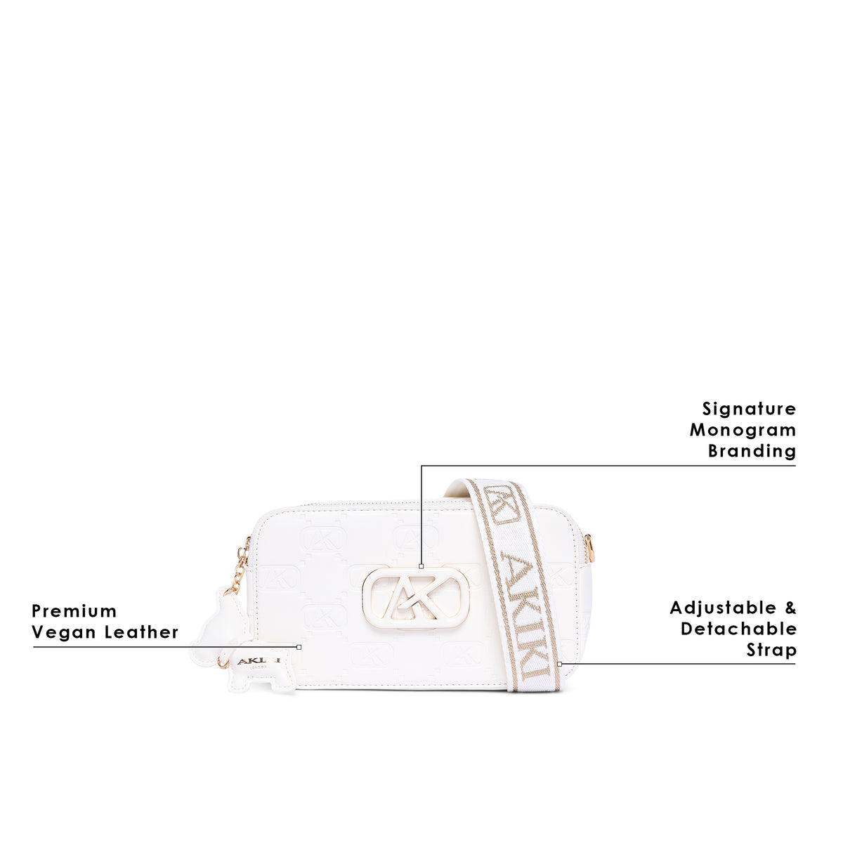 Kew 22 Box Small Sling Bag White 