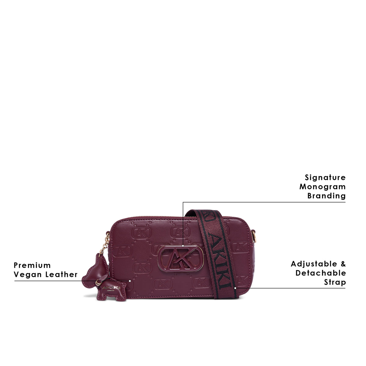 Kew 22 Box Small Sling Bag Maroon 
