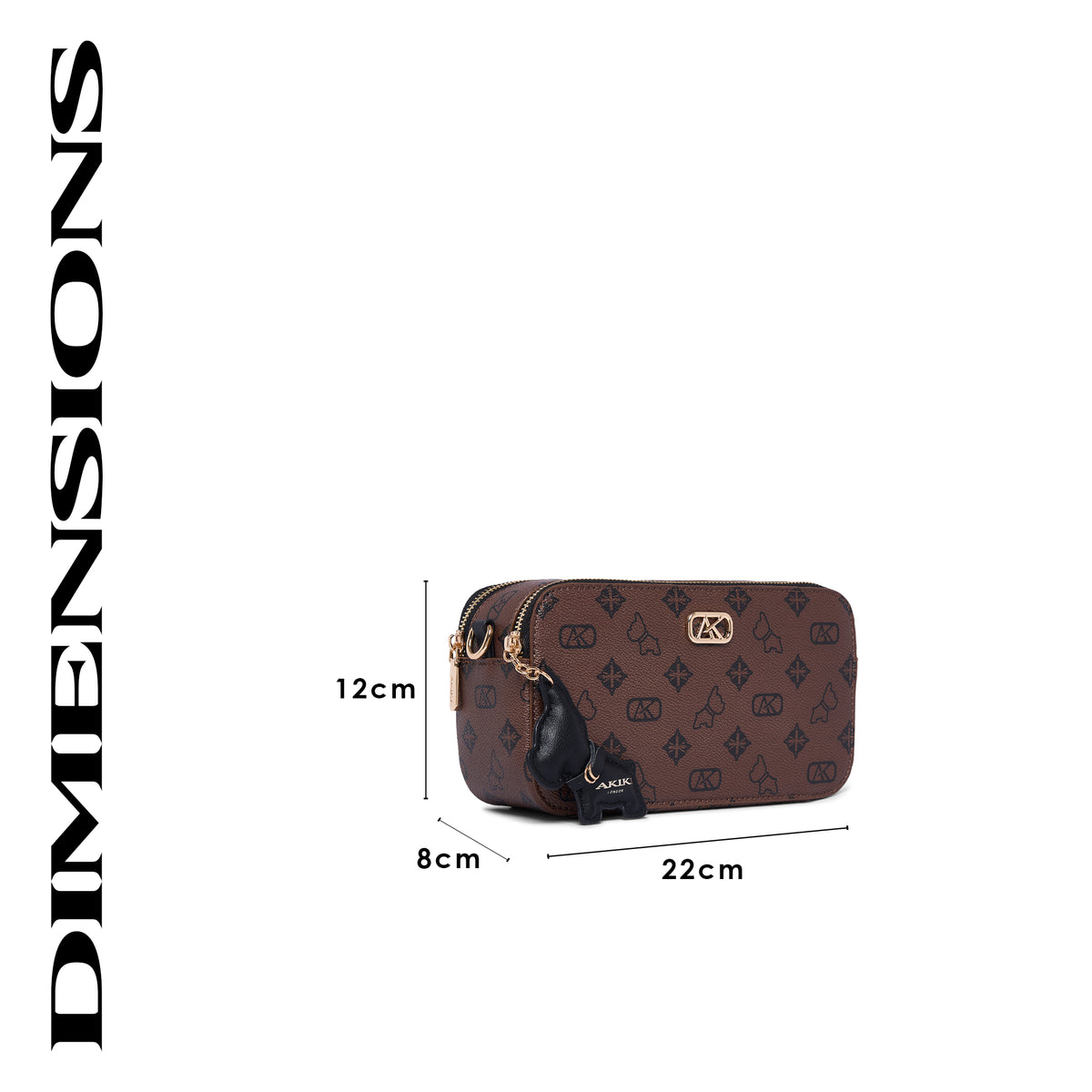 Kew 22 Box Small Sling Bag  Brown