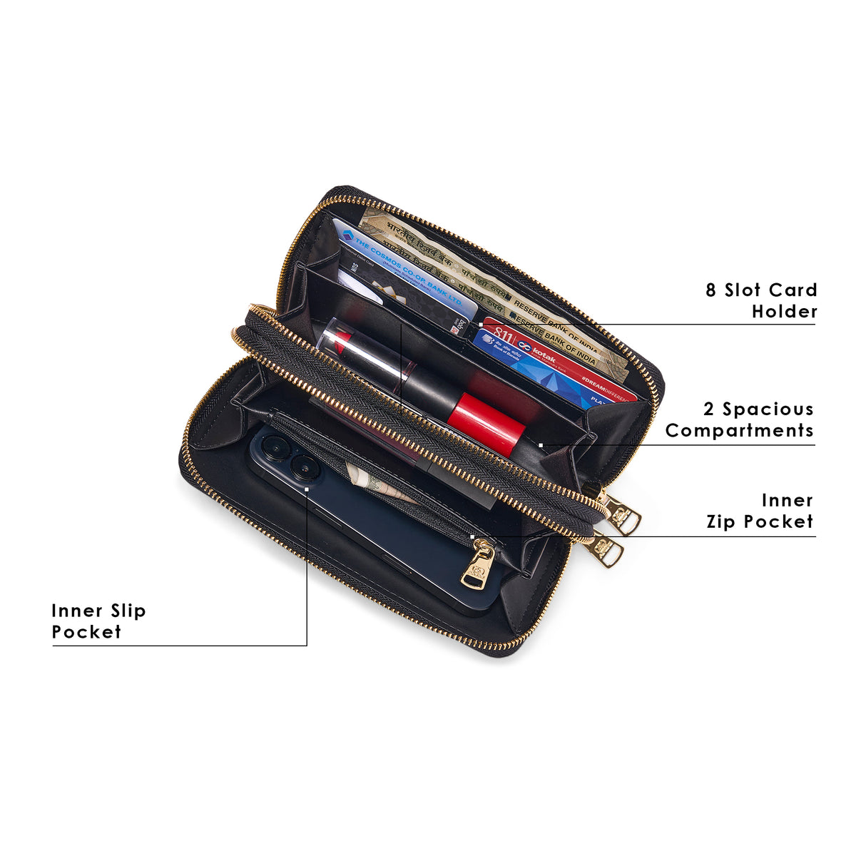 Wellsbury 2C 19 Za Large Wallet Black