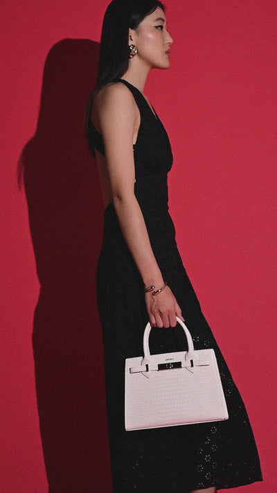 Kensington Medium Satchel Bag White