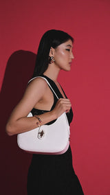 Greenwich Flap Small Hobo Bag White