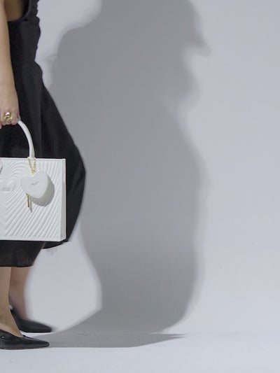 Heartley Large Satchel Bag White